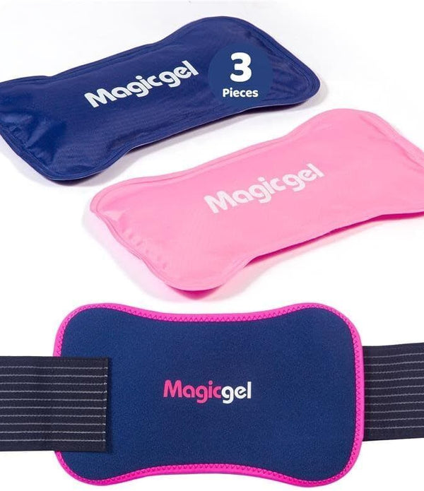 Magic Gel Reusable Ice Packs 3-Pc, Flexible Cold Wraps for Injuries
