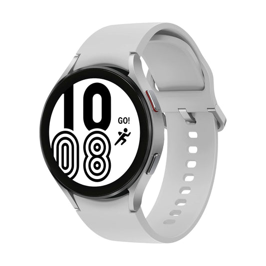 Samsung Galaxy Watch4 (Bluetooth, 40mm) Silver Aluminium Case + White Strap
