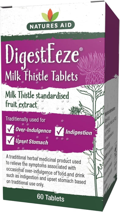 Natures Aid DigestEeze Milk Thistle 150mg x60 EXP 12/25 Liver Support