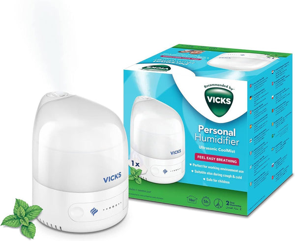 Vicks Personal Cool Mist Ultrasonic Humidifier - Easy to Use, Quiet - VUL510