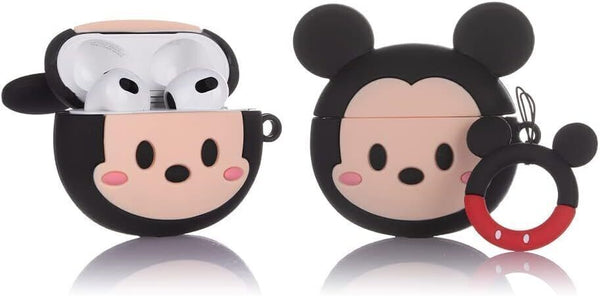 3-Pack Silicone AirPods 3 Cases 2022 - Minnie, Stitch, Mickey + Keychain