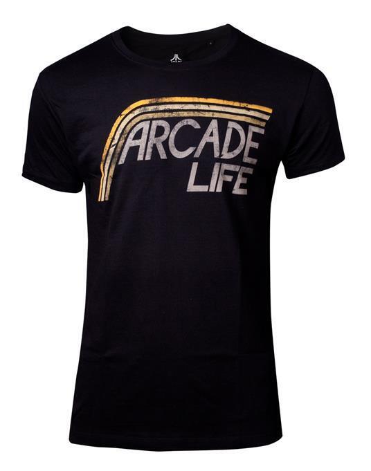 Arcade Life Men's T-Shirt Retro Gaming  - Black - XL 