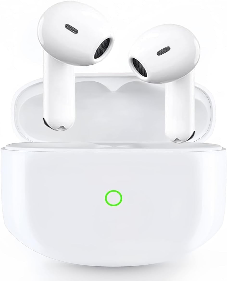 Bluetooth 5.3 Wireless Earbuds ENC Mic 50H HiFi IP7 Waterproof White