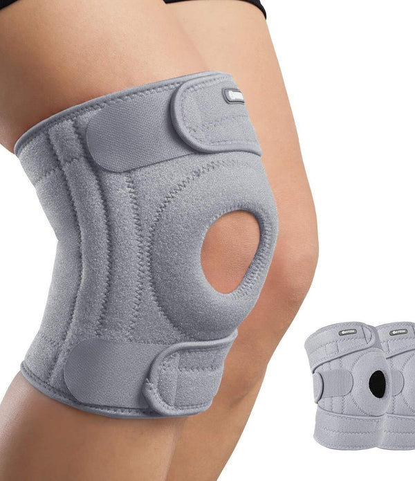 AVIDDA Open Patella Knee Braces (Pair), Grey L (18.5x22.5