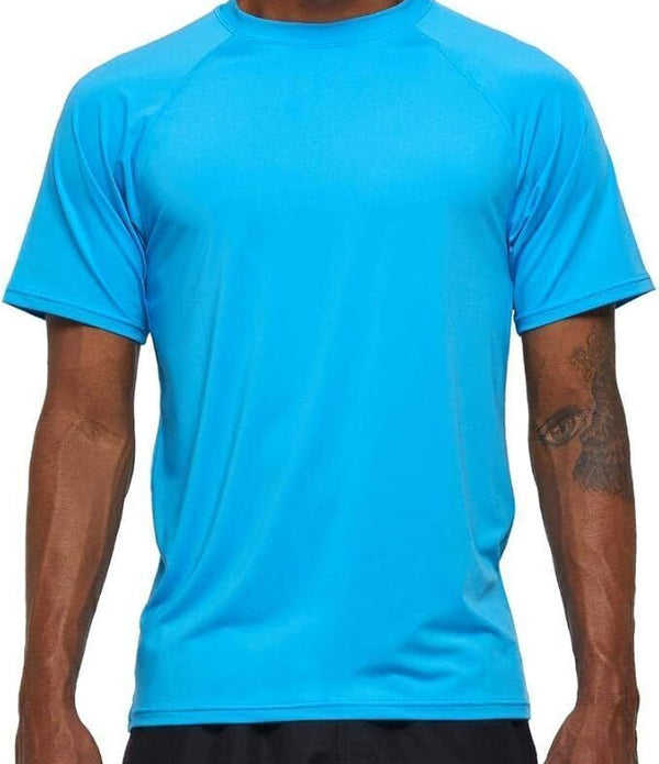 Arcweg Men UPF50+ Rash Guard Shirt - Light Blue, 4XL