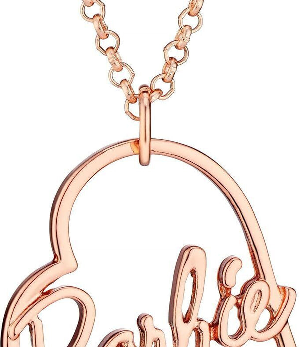 Barbie Script Heart Necklace - Elegant Jewelry for Girls & Collectors