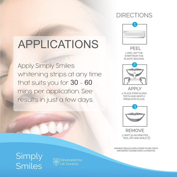 Rapid White Teeth Whitening Strips - Peroxide-Free - 40 Pack (3 Kits)