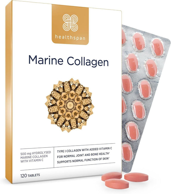 Healthspan Marine Collagen Tablets  500mg Hydrolysed Type I Marine Collagen