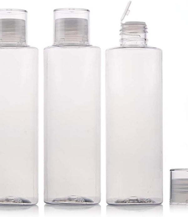 XUMIN 3PCS Refillable Clear Plastic Makeup Bottles, 250ml Toner Lotion Container