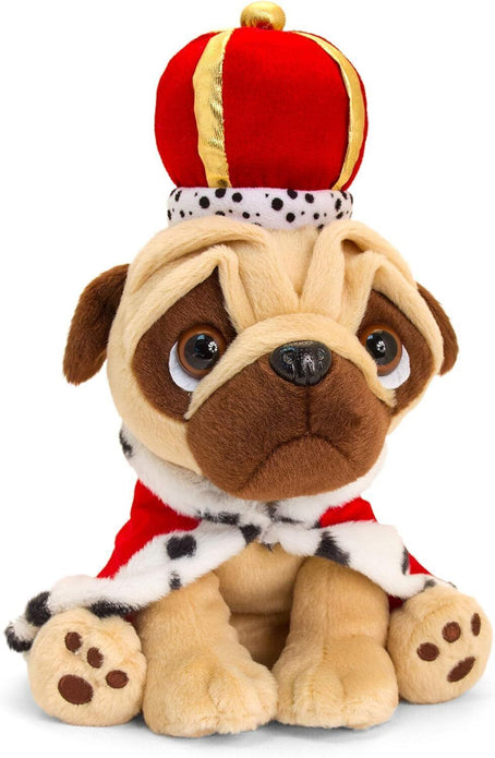 Keel Toys Soft Toy King Pugsley, Brown - Plush Cuddly Pug