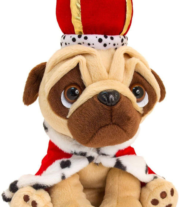 Keel Toys Soft Toy King Pugsley, Brown - Plush Cuddly Pug