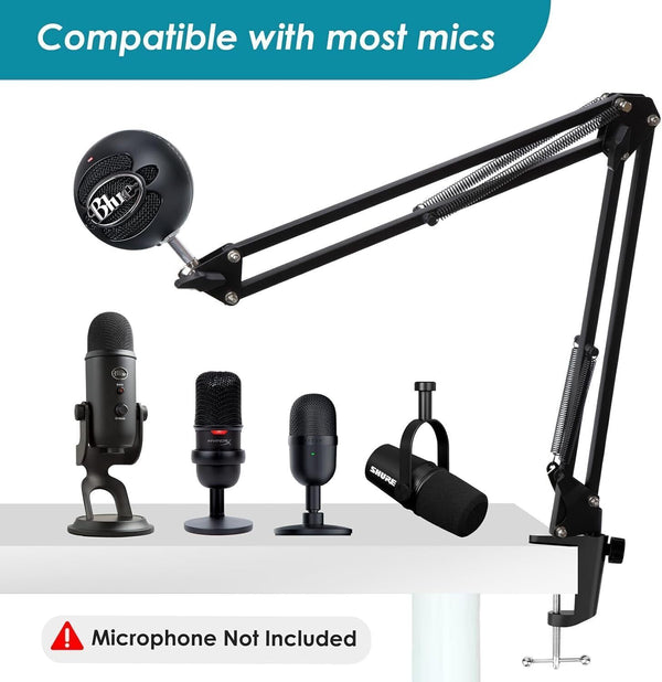 YOUSHARES QuadCast Boom Arm Mic Stand for Audio Recording & Streaming