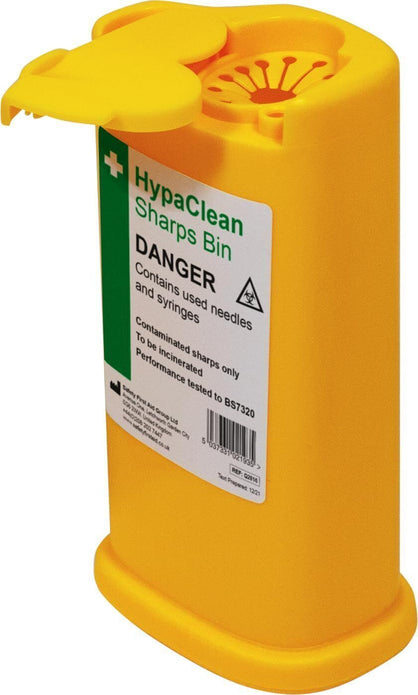 Safety First Aid HypaClean Sharps Bin 0.25L Disposable Needles Waste