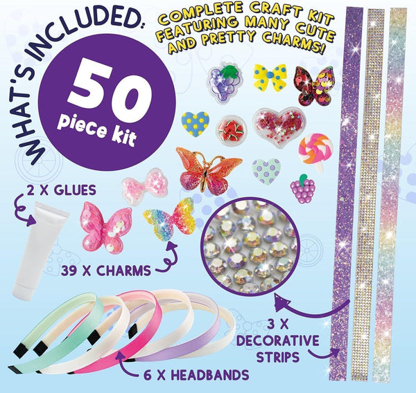 PURPLE LADYBUG Glamour Headband Making Kit for Girls - Fun Craft Kits