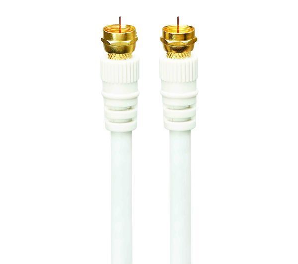 LOGIK Satellite F Plug Cable - HDTV Wall to Satellite Box, 4m, White - OPEN BOX