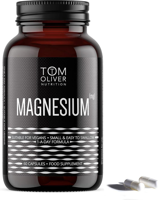 Tom Oliver Nutrition Magnesium Taurate 600mg Capsules 60 Count 1 a Day Formula e