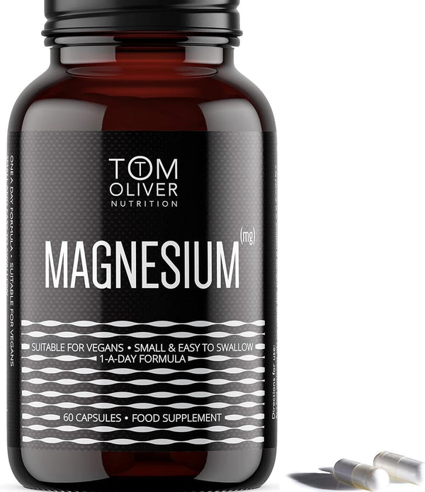 Tom Oliver Nutrition Magnesium Taurate 600mg Capsules 60 Count 1 a Day Formula e