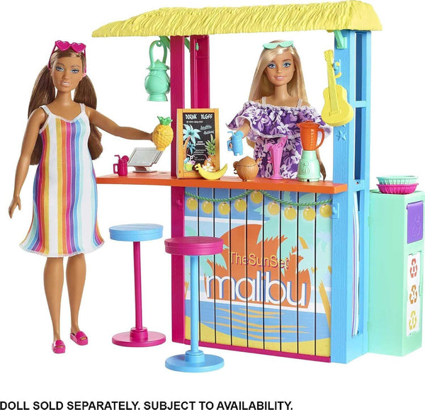 Barbie Ocean Beach Shack Playset - 18+ Accessories, Recycled Plastic