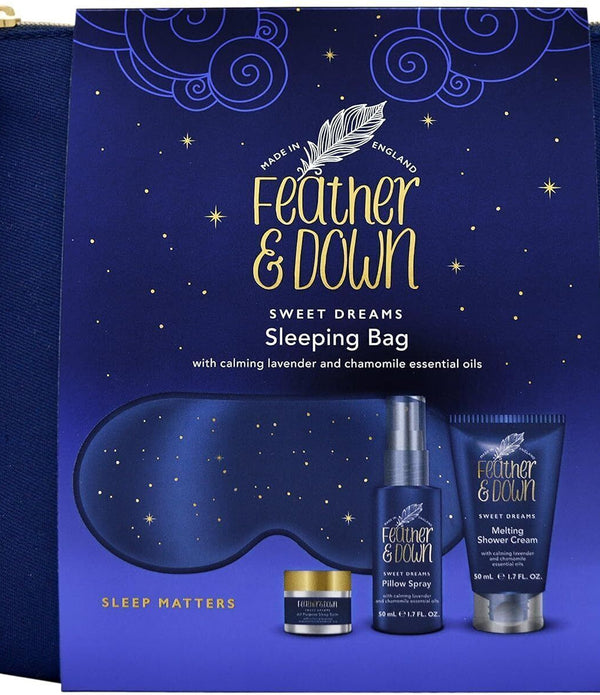 Feather & Down Sleeping Bag Gift Set - Eye Mask, Sleep Balm, Pillow Spray
