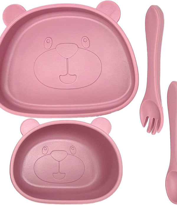Silicone Suction Baby Plate Bowl Set Toddler Feeding BPA Free Microwave Safe