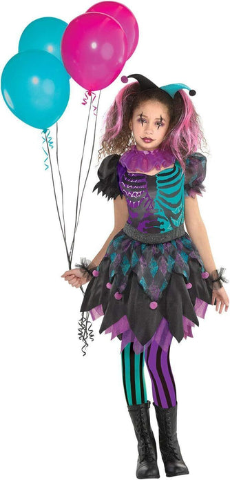 Amscan Haunted Harlequin Girl's Costume - Ages 8-10, Size S/M