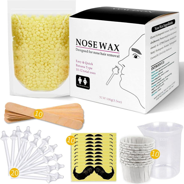 Nose Waxing Kit 100G For Men And Women Hair Removal Wax Strip Nasal Ear Painless