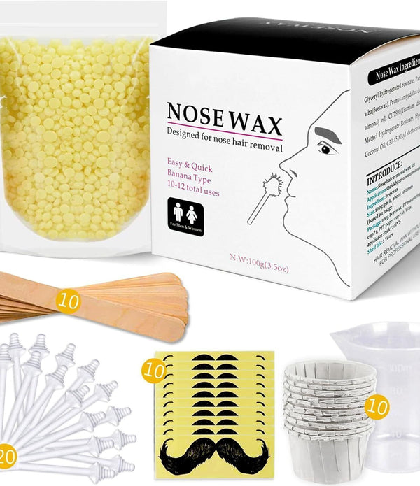 Nose Waxing Kit 100G For Men And Women Hair Removal Wax Strip Nasal Ear Painless
