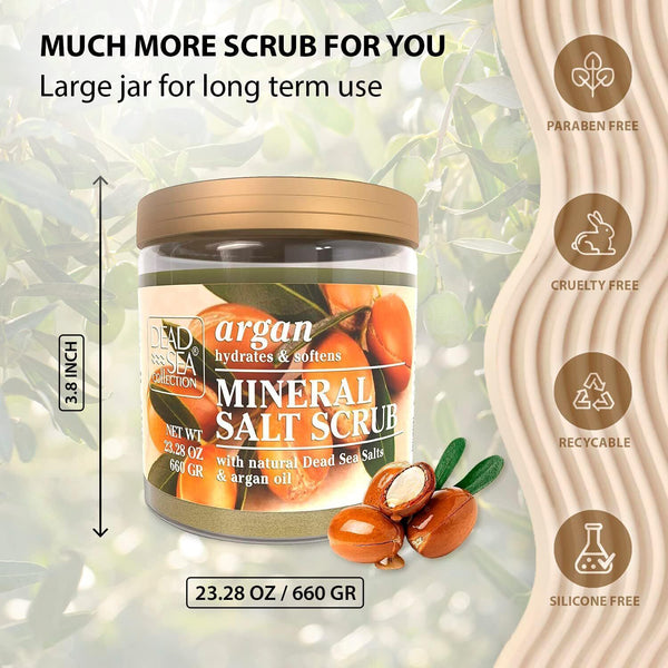 Dead Sea Collection Argan Salt Body Scrub 660g - Mineral-Rich Skincare