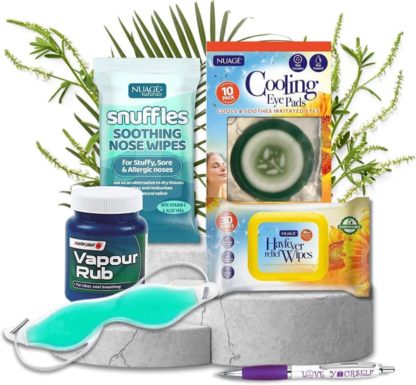Hayfever Allergy Relief Bundle - Vapour Rub, Wipes & Cooling Gel Eye Mask Kit