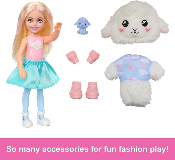 Barbie Cutie Reveal Chelsea Doll & Accessories, Animal Plush Costume - Lamb