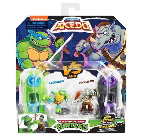 Akedo Toy Set Legends X Teenage Mutant Ni nja Turtles- Leonardo vs Rocksteady 