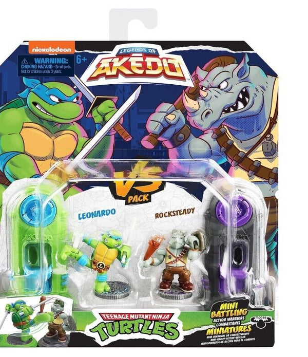 Akedo Toy Set Legends X Teenage Mutant Ni nja Turtles- Leonardo vs Rocksteady 