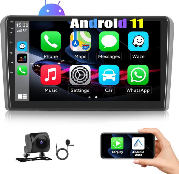 CAMECHO 9” Android 11 Car Stereo for Audi A3 S3 RS3 – Apple CarPlay