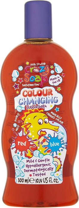 Kids Stuff Crazy Soap Colour Changing Bubble Bath, Soft, Red to Blue, 300 ml