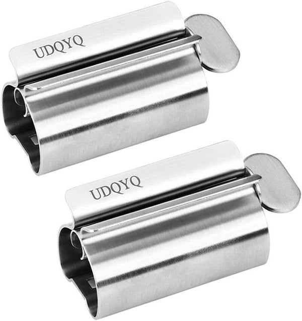 Toothpaste Squeezer 2-Pack - Stainless Steel Tube Wringer, Gloss Finish