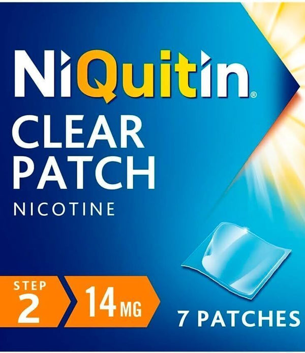 NiQuitin Step 2 Patches - 14mg - 14 Clear Patches, EXP 1025