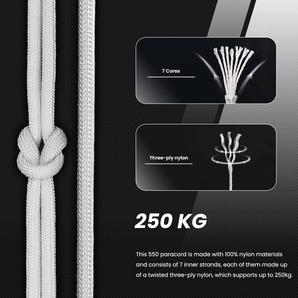 Abma Cord 4mm Paracord 30m, 7-Strand Nylon for Camping & Survival, White Outdoor