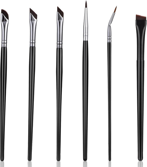 6-Piece Precision Eyeliner Brush Set - Gel, Angled Flat Definer