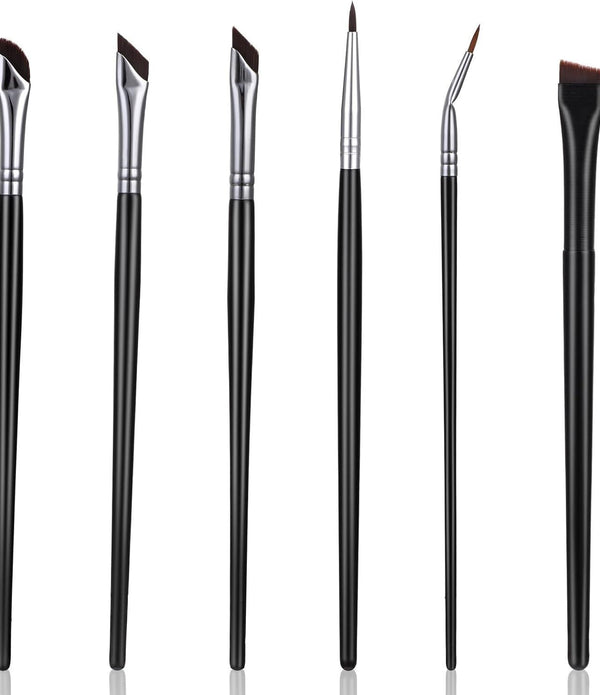 6-Piece Precision Eyeliner Brush Set - Gel, Angled Flat Definer