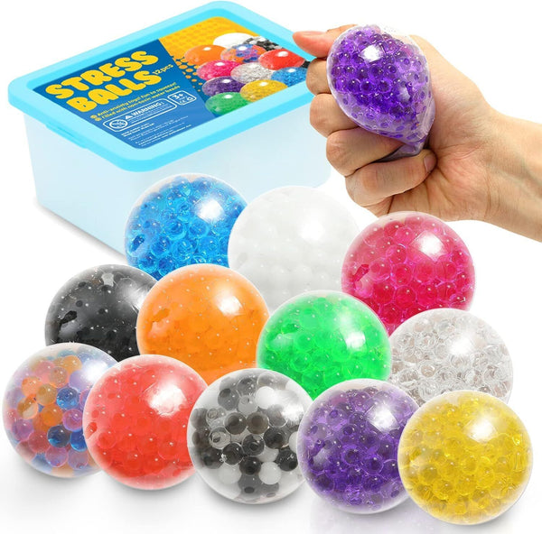 12 Pack Sensory Stress Balls, Fidget Toys for Kids & Adults, Stress Relief Set