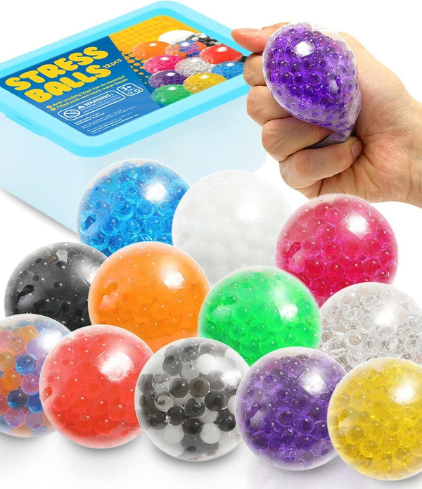 12 Pack Sensory Stress Balls, Fidget Toys for Kids & Adults, Stress Relief Set