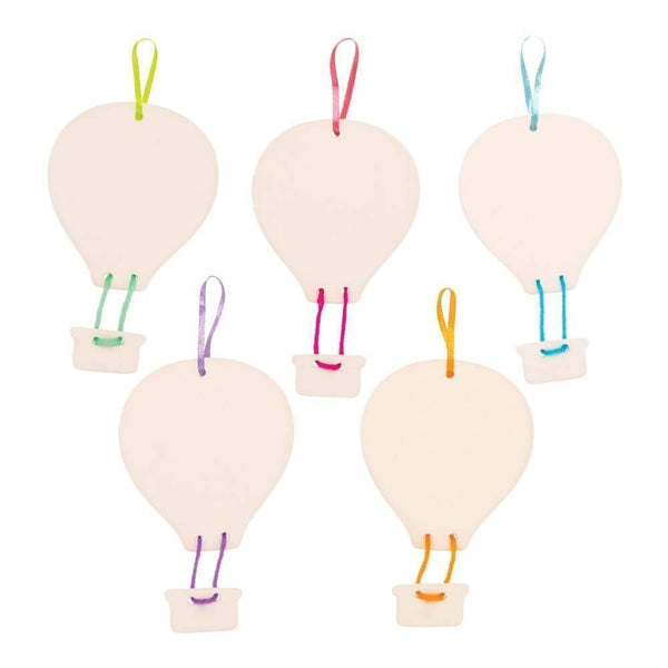 Baker Ross Hot Air Balloon Ceramic Decorations - Pack of 5 for DIY Crafting