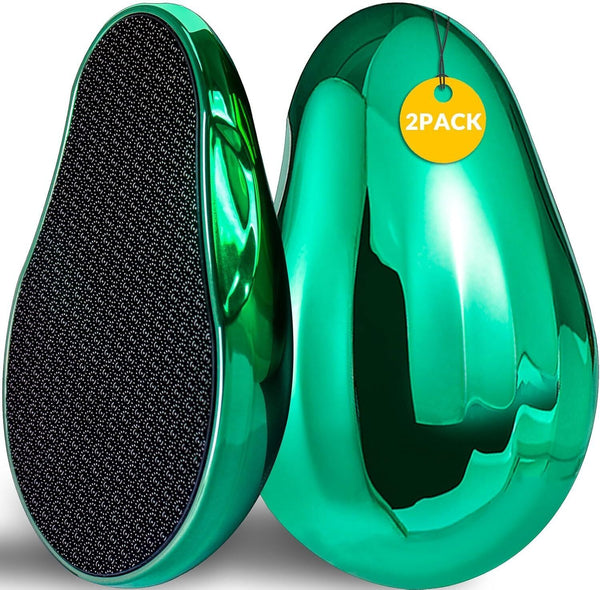 2-Pack Foot File Callus Remover � Nano Glass ABS Pedicure Tool Avocado Green