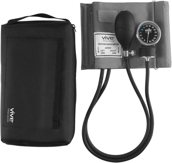Vive Precision Aneroid Sphygmomanometer Manual Blood Pressure Cuff and Case
