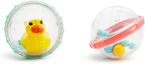 Munchkin Bath Float and Play Bubble Balls - 4 Count Pack - Sensory Bath Toys