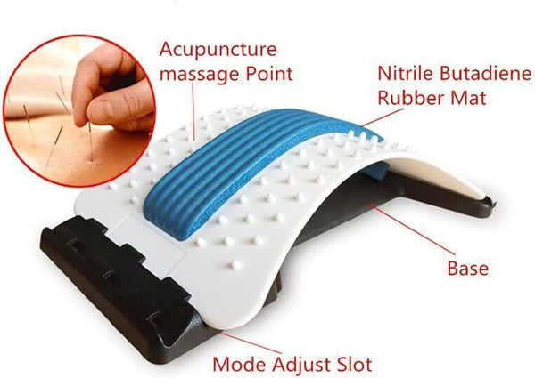 Anself Back Stretcher Posture Massager Lumbar Support Pain Relief Blue