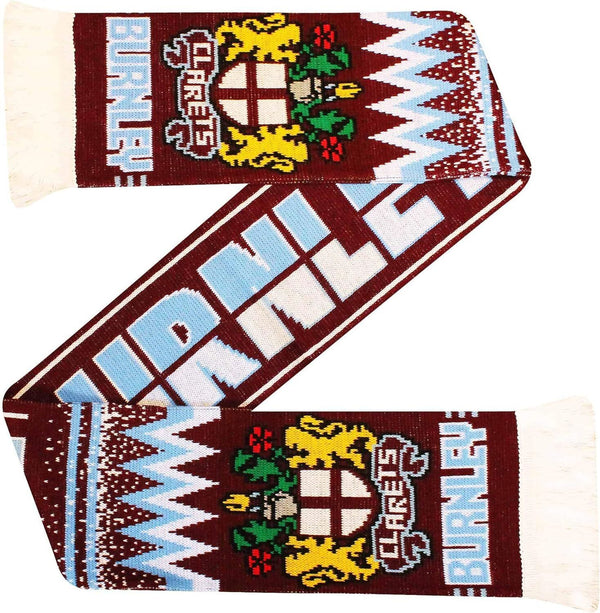 Burnley Football Fans Scarf, 100% Acrylic, Stylish & Warm Supporter Gear