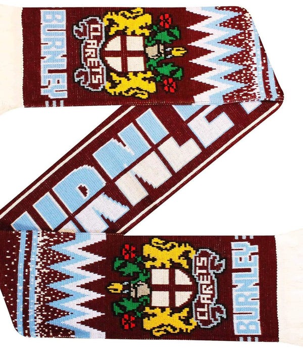 Burnley Football Fans Scarf, 100% Acrylic, Stylish & Warm Supporter Gear