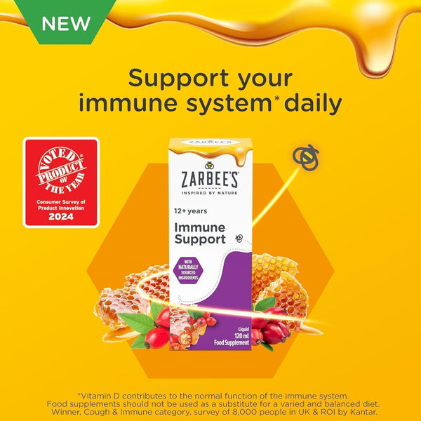 Zarbee's Age 12 Immune Support 120ml Honey Rosehip Vit C&D