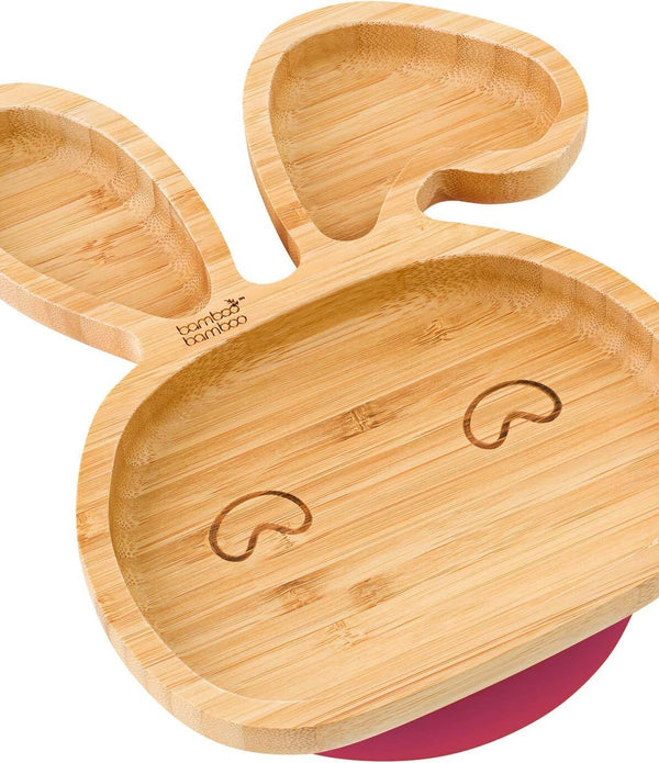 bamboo bamboo Baby Toddler Plate, Suction Plate for Feeding,  Bunny Cherry